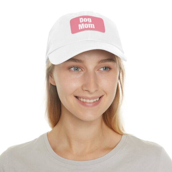 Dog Mom Baseball Hat with Leather Patch (Rectangle)